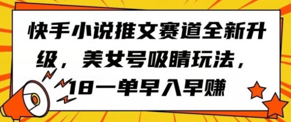 快手小说推文赛道全新升级，美女号吸睛玩法，18一单早入早赚 - 163资源网-163资源网