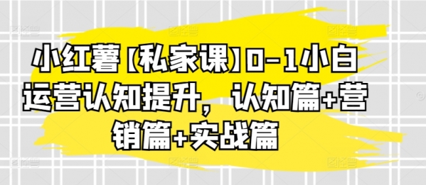 小红薯【私家课】0-1小白运营认知提升，认知篇+营销篇+实战篇 - 163资源网-163资源网