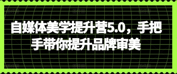 自媒体美学提升营5.0，手把手带你提升品牌审美 - 163资源网-163资源网