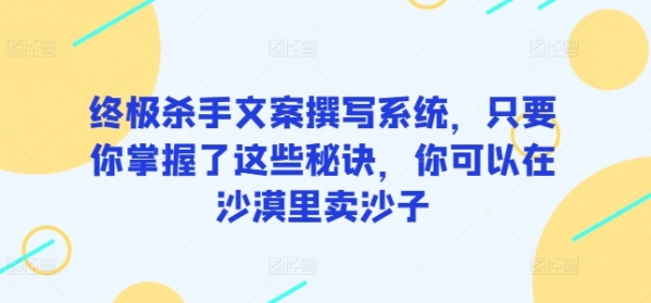 终极杀手文案撰写系统，只要你掌握了这些秘诀，你可以在沙漠里卖沙子 - 163资源网-163资源网