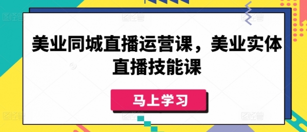 美业同城直播运营课，美业实体直播技能课 - 163资源网-163资源网