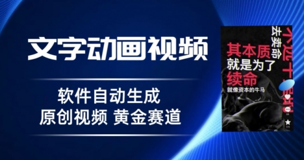 普通人切入抖音的黄金赛道，软件自动生成文字动画视频，3天15个作品涨粉5000 - 163资源网-163资源网