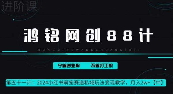 月赚 2w 的小红书萌宠赛道怎么做，这套课程教会你 - 163资源网-163资源网