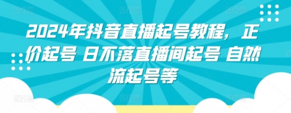 2024年抖音直播起号教程，正价起号 日不落直播间起号 自然流起号等 - 163资源网-163资源网