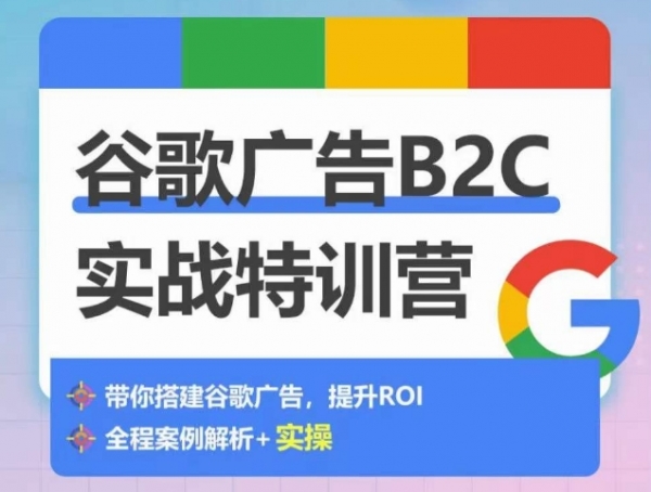 谷歌广告B2C实战特训营，500+谷歌账户总结经验，实战演示如何从0-1搭建广告账户 - 163资源网-163资源网