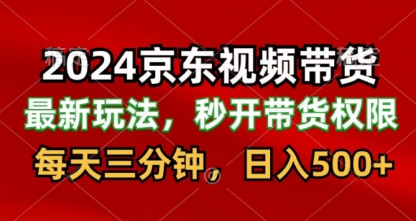 2024最新京东短视频带货最新玩法，每天三分钟，日入500+ - 163资源网-163资源网