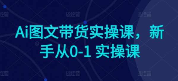 Ai图文带货实操课，新手从0-1 实操课 - 163资源网-163资源网