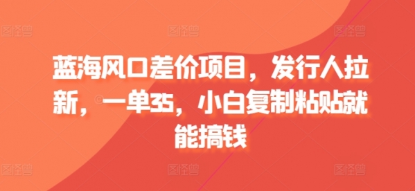 蓝海风口差价项目，发行人拉新，一单35，小白复制粘贴就能搞钱 - 163资源网-163资源网