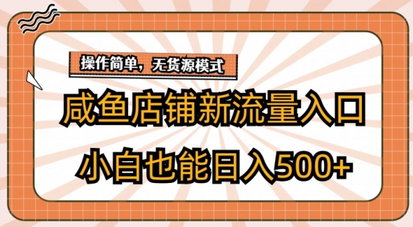 咸鱼店铺新流量入口玩法，小白也能日入500+ - 163资源网-163资源网