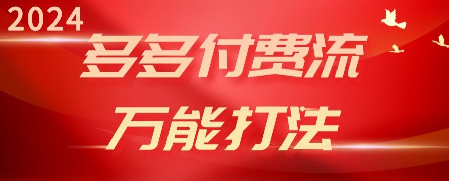 2024多多付费流万能打法、强付费起爆、流量逻辑、高转化、高投产【揭秘】 - 163资源网-163资源网