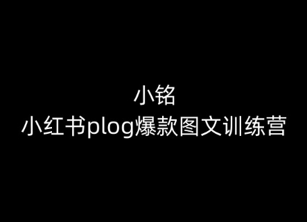 小铭-小红书plog爆款图文训练营，教你从0-1做小红书 - 163资源网-163资源网