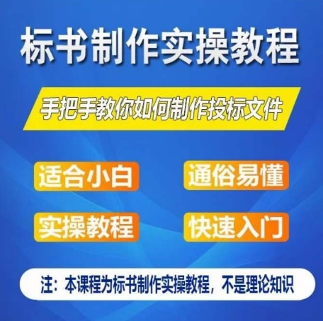 标书制作实操教程，手把手教你如何制作授标文件，零基础一周学会制作标书 - 163资源网-163资源网