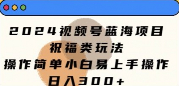 2024视频号蓝海项目，祝福类玩法，操作简单小白易上手操作 - 163资源网-163资源网