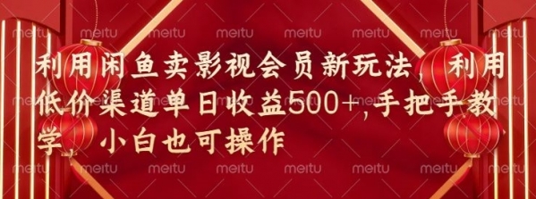 闲鱼卖影视会员新玩法，低价渠道结合独家闲鱼起号法 - 163资源网-163资源网