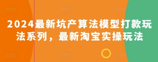 2024最新坑产算法模型打款玩法系列，最新淘宝实操玩法 - 163资源网-163资源网