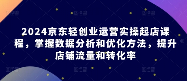 2024京东轻创业运营实操起店课程，掌握数据分析和优化方法，提升店铺流量和转化率 - 163资源网-163资源网