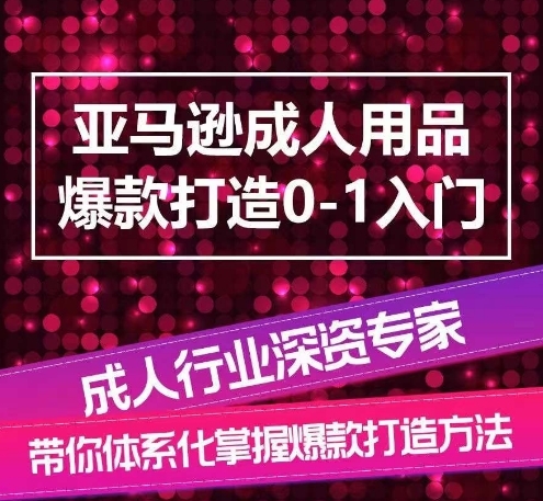 亚马逊成人用品爆款打造0-1入门，系统化讲解亚马逊成人用品爆款打造的流程 - 163资源网-163资源网