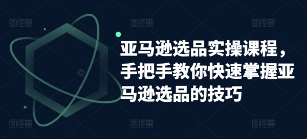 亚马逊选品实操课程，手把手教你快速掌握亚马逊选品的技巧 - 163资源网-163资源网