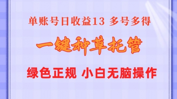 一键种草托管 单账号15分钟13元 10个账号一天130 绿色稳定 可无限推广 - 163资源网-163资源网