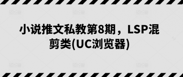 小说推文私教第8期，LSP混剪类(UC浏览器) - 163资源网-163资源网