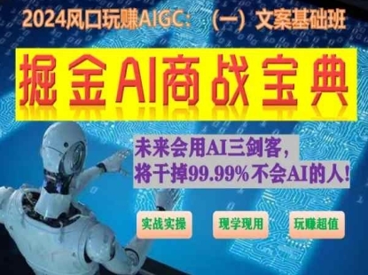 掘金AI商战宝典初级班：如何用AI做文案(实战实操 现学现用 玩赚超值) - 163资源网-163资源网