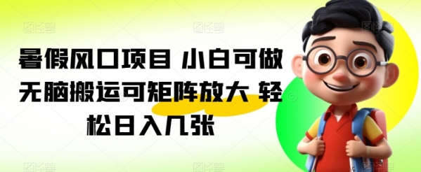 暑假风口项目 小白可做 无脑搬运可矩阵放大 轻松日入几张 - 163资源网-163资源网