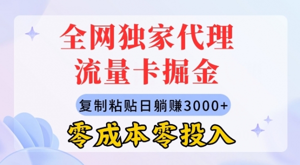 全网独家代理流量卡掘金，复制粘贴，零成本零投入，新手小白有手就行 - 163资源网-163资源网