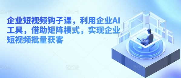 企业短视频钩子课，利用企业AI工具，借助矩阵模式，实现企业短视频批量获客 - 163资源网-163资源网