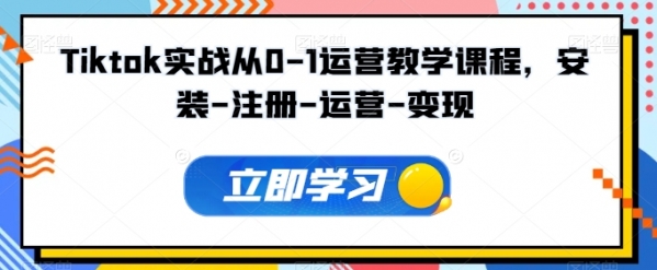 Tiktok实战从0-1运营教学课程，安装-注册-运营-变现 - 163资源网-163资源网