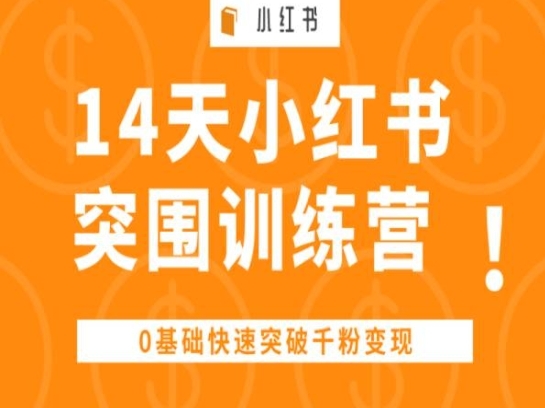 14天小红书突围训练营 ，0基础快速突破千粉变现 - 163资源网-163资源网