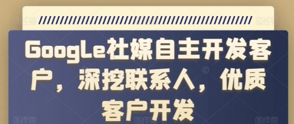 Google社媒自主开发客户，深挖联系人，优质客户开发 - 163资源网-163资源网