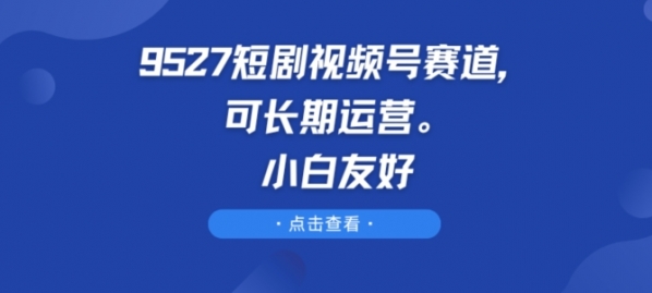 9527短剧视频号赛道，可长期运营，小白友好【揭秘】 - 163资源网-163资源网