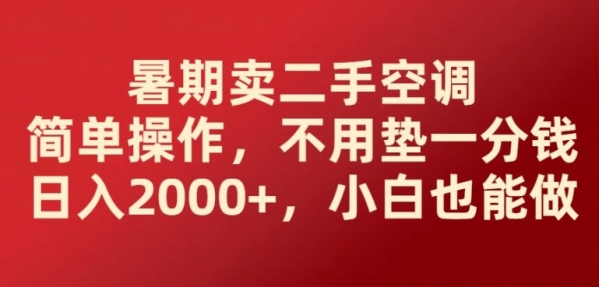 暑期卖二手空调简单操作，不用垫一分钱日入2000+，小白也能做 - 163资源网-163资源网