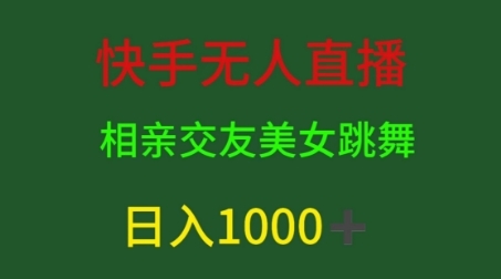 快手无人直播，相亲交友，男粉变现，日入1k - 163资源网-163资源网