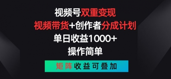 视频号双重变现，视频带货+创作者分成计划 , 操作简单，矩阵收益叠加【揭秘】 - 163资源网-163资源网