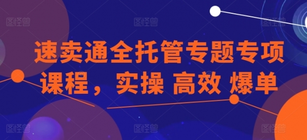 速卖通全托管专题专项课程，实操 高效 爆单 - 163资源网-163资源网