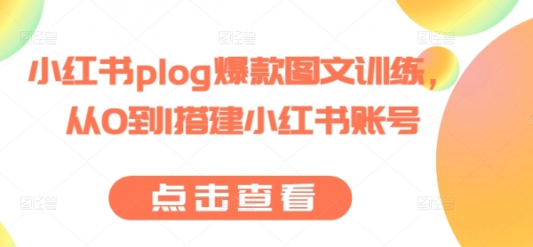 小红书plog爆款图文训练，从0到1搭建小红书账号 - 163资源网-163资源网