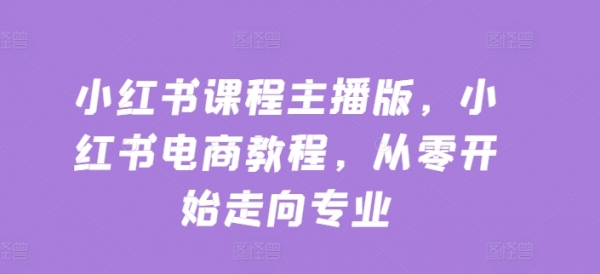 小红书课程主播版，小红书电商教程，从零开始走向专业 - 163资源网-163资源网