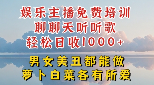 娱乐主播免费培训聊聊天听听歌轻松日收1K+，男女美丑都能做萝卜白菜各有所爱【揭秘】 - 163资源网-163资源网