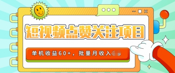 2024短视频平台点赞关注项目，轻松上手，单号收益60+，可批量可推广月收益可破w - 163资源网-163资源网