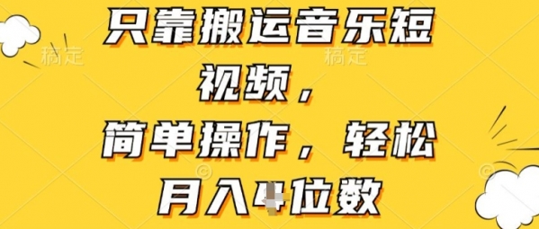 只靠搬运音乐短视频，简单操作，轻松月入4位数 - 163资源网-163资源网