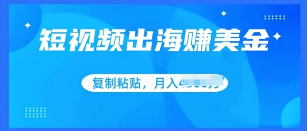 短视频出海赚美金，无脑搬运批量操作，小白轻松掌握 - 163资源网-163资源网