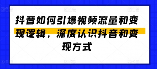 抖音如何引爆视频流量和变现逻辑，深度认识抖音和变现方式 - 163资源网-163资源网