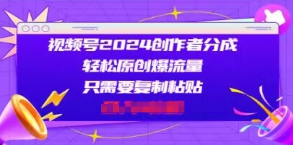 视频号2024创作者分成，片片爆火，会复制粘贴即可，适合小白 - 163资源网-163资源网