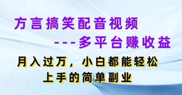 方言搞笑配音视频多平台赚收益，月入过w，小白都能轻松上手的简单副业 - 163资源网-163资源网