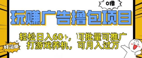 玩赚广告撸包项目，轻松日入60+，可批量可推广 - 163资源网-163资源网