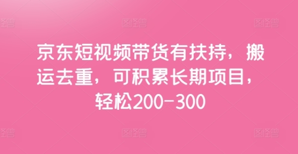 京东短视频带货有扶持，搬运去重，可积累长期项目，轻松200-300 - 163资源网-163资源网