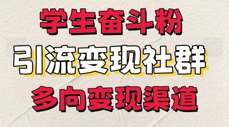 学生奋斗粉，引流变现做社群，多向变现渠道 - 163资源网-163资源网