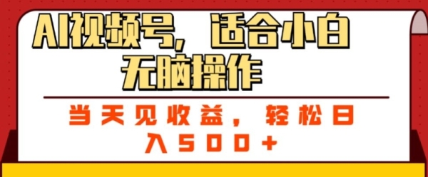 ai视频号，适合小白无脑操作，当天见收益，轻松日入5张 - 163资源网-163资源网