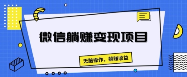 微信躺赚变现项目，无脑操作，躺赚收益 - 163资源网-163资源网